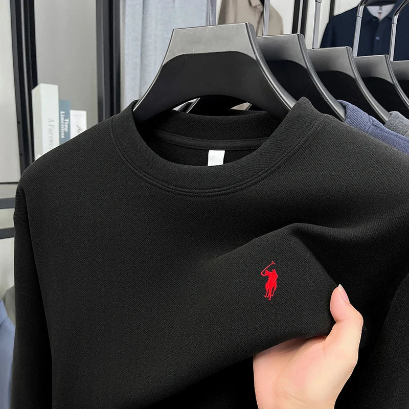 Polo long sleeve trendy pullover loose casual round neck sweatshirt