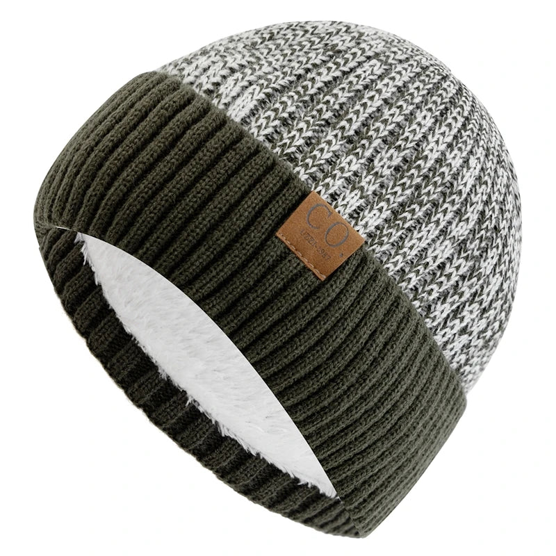 Winter Hats Add Fur Lined Fashion Warm Beanie Cap Winter