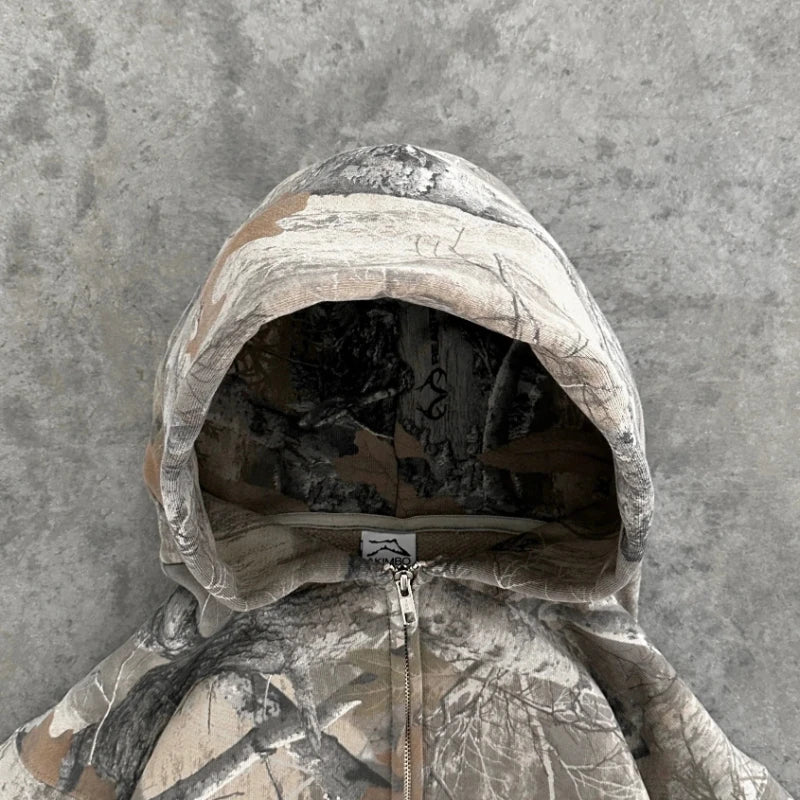 Camouflage Pattern zipper Sweatshirt