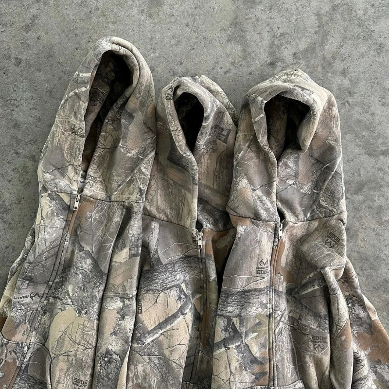 Camouflage Pattern zipper Sweatshirt