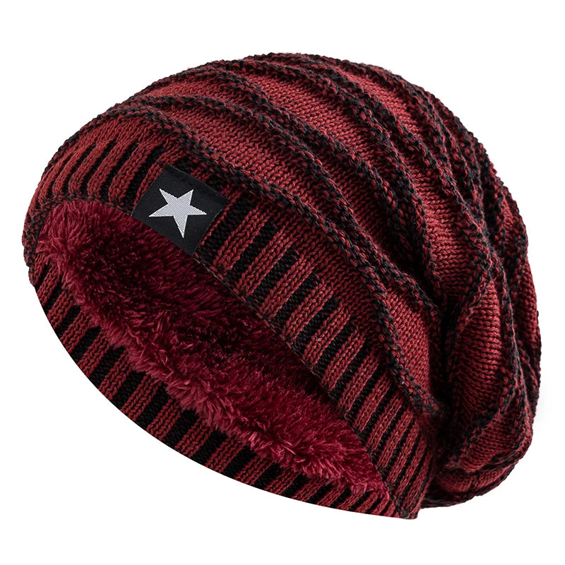 Slouchy Winter Hats Fur Lined Beanie Cap