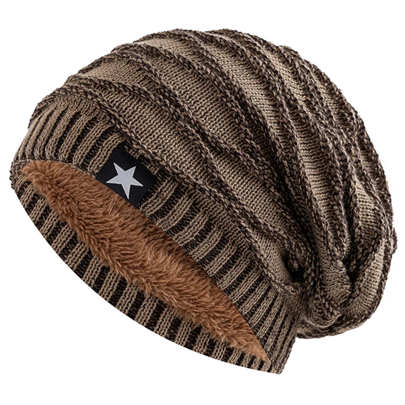 Slouchy Winter Hats Fur Lined Beanie Cap