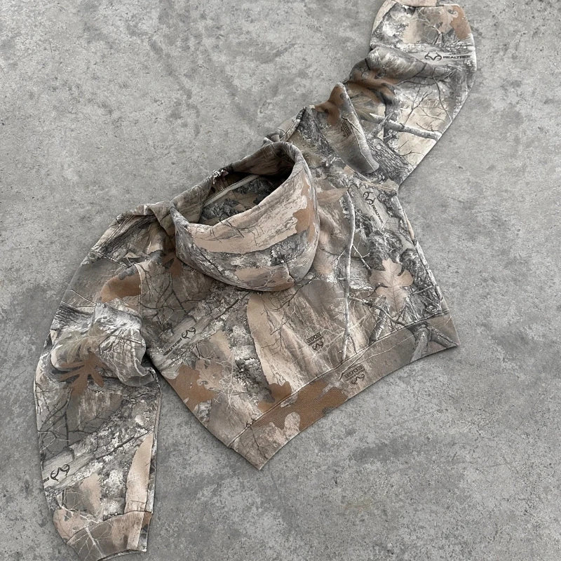Camouflage Pattern zipper Sweatshirt