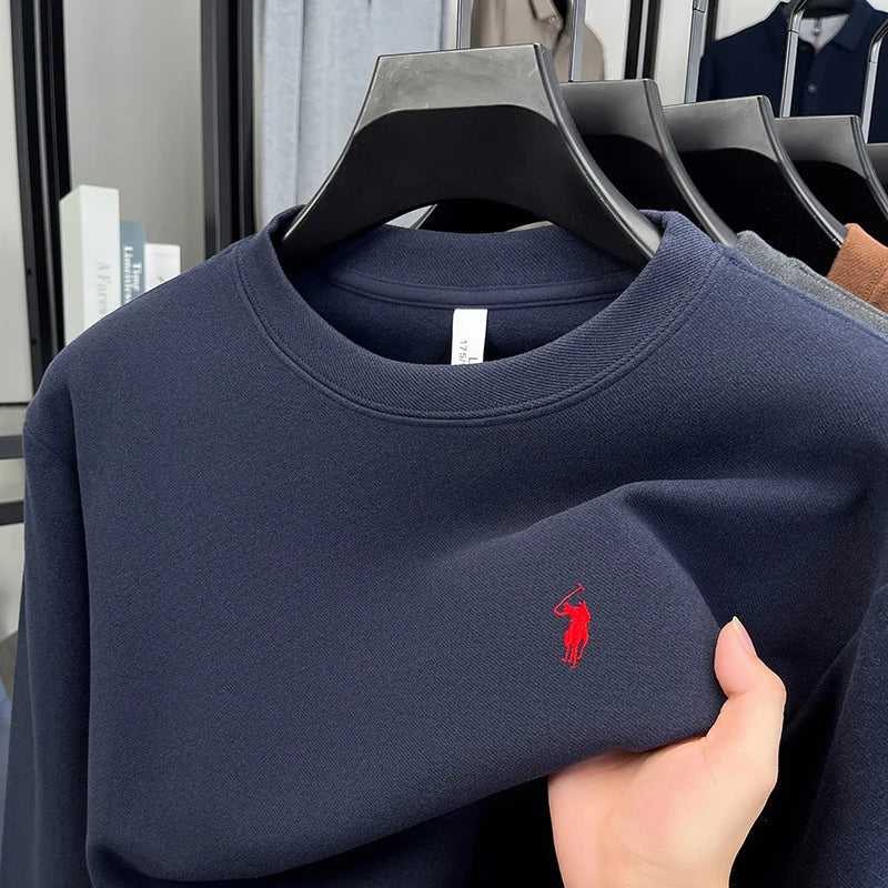 Polo long sleeve trendy pullover loose casual round neck sweatshirt
