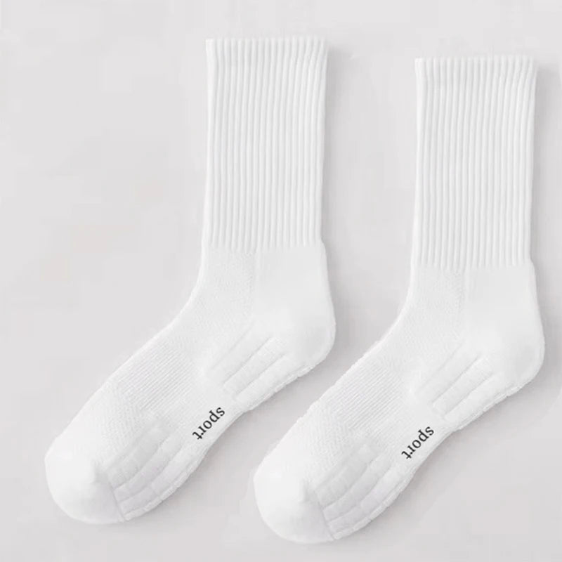 Men's Thick Bottom Sweat Absorbing and Breathable Sports Socks with Bottom Cushion