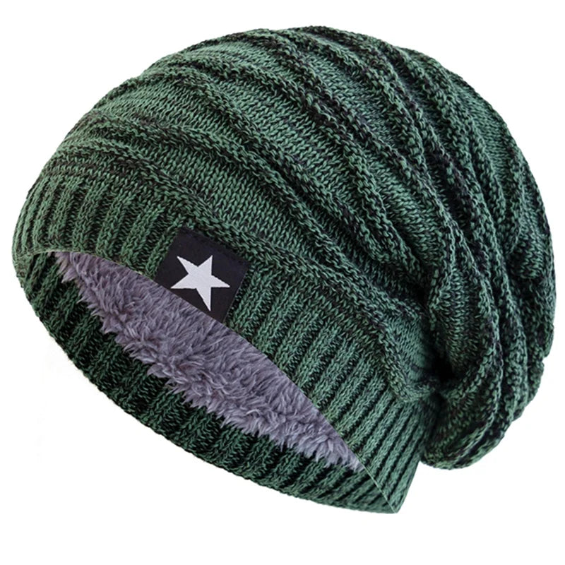 Slouchy Winter Hats Fur Lined Beanie Cap