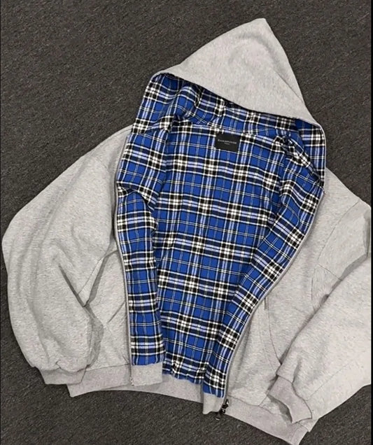 90s Lined Blue Hoodie