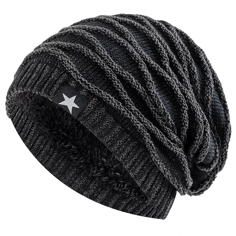 Slouchy Winter Hats Fur Lined Beanie Cap
