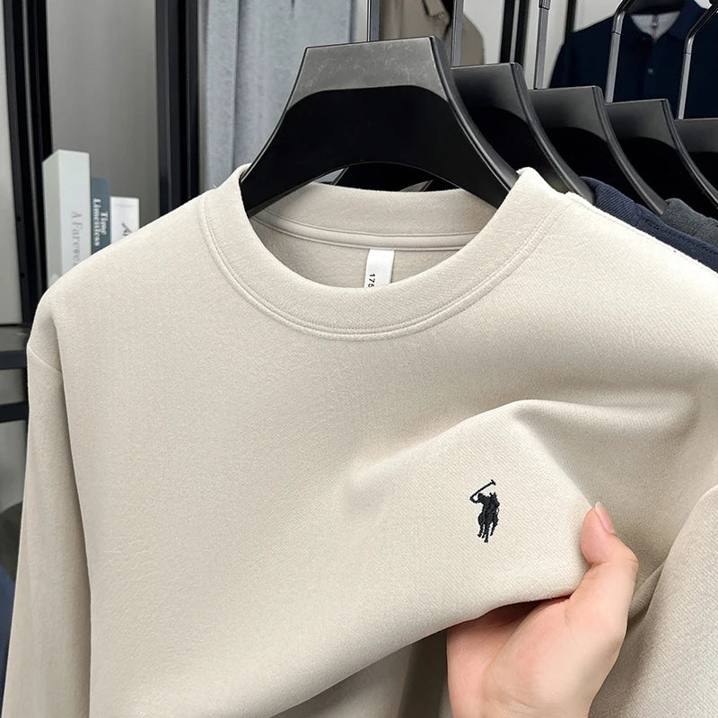 Polo long sleeve trendy pullover loose casual round neck sweatshirt