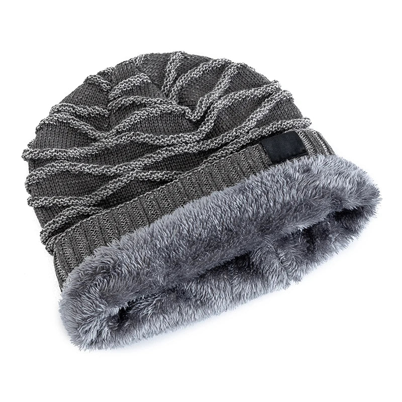 Slouchy Winter Hats Fur Lined Beanie Cap
