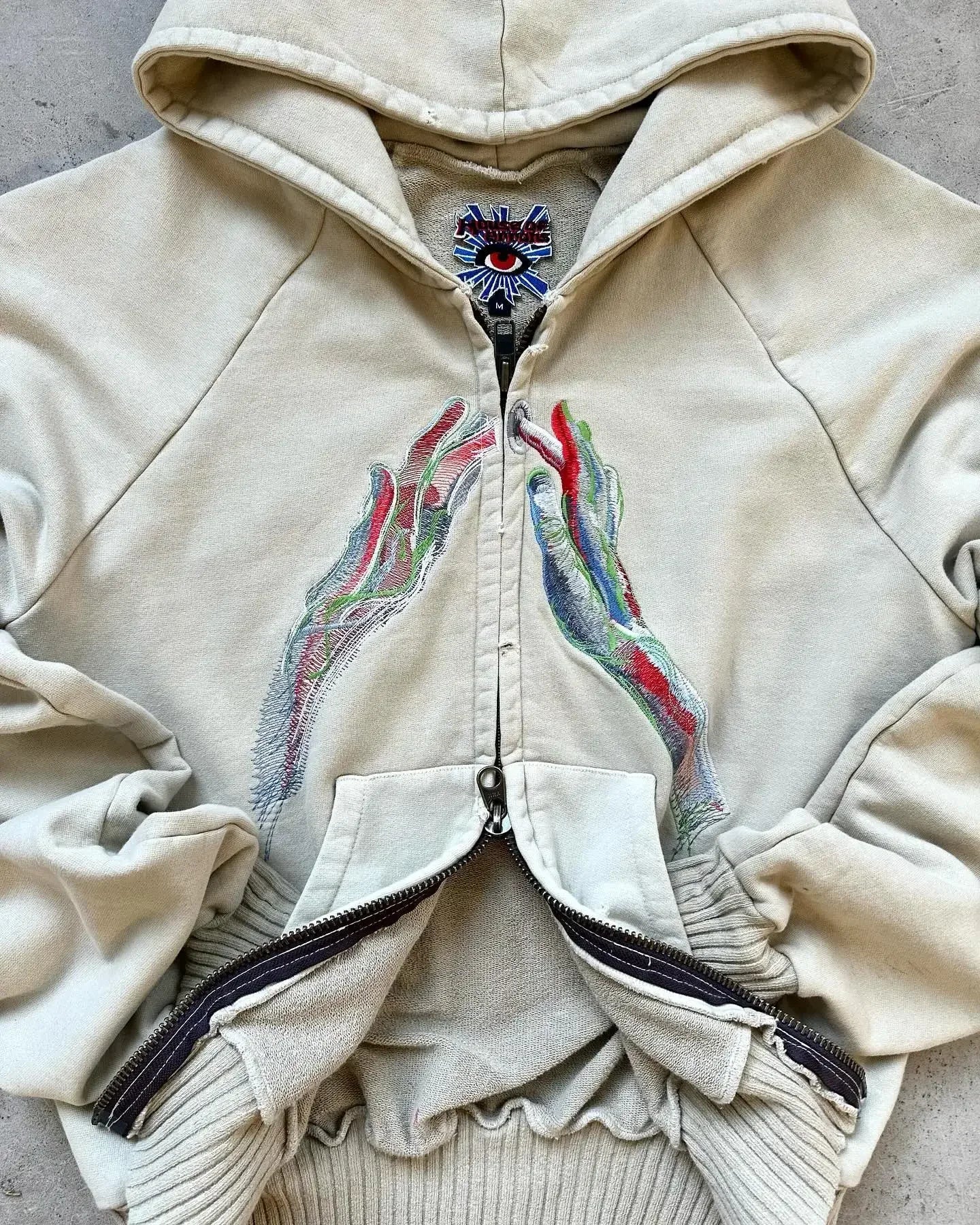 Harajuku Plum Tree Oversized Pink Zipper Hoodies Women