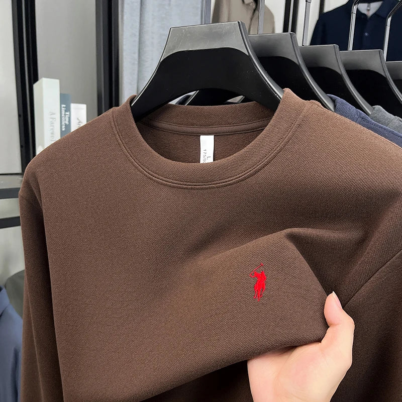 Polo long sleeve trendy pullover loose casual round neck sweatshirt