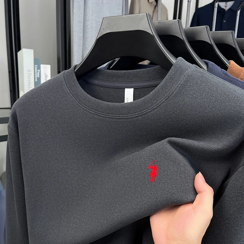 Polo long sleeve trendy pullover loose casual round neck sweatshirt