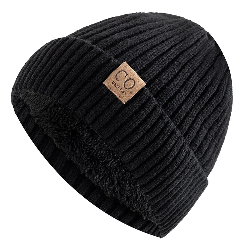 Winter Hats Add Fur Lined Fashion Warm Beanie Cap Winter