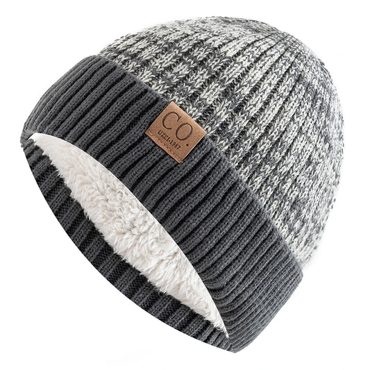 Winter Hats Add Fur Lined Fashion Warm Beanie Cap Winter