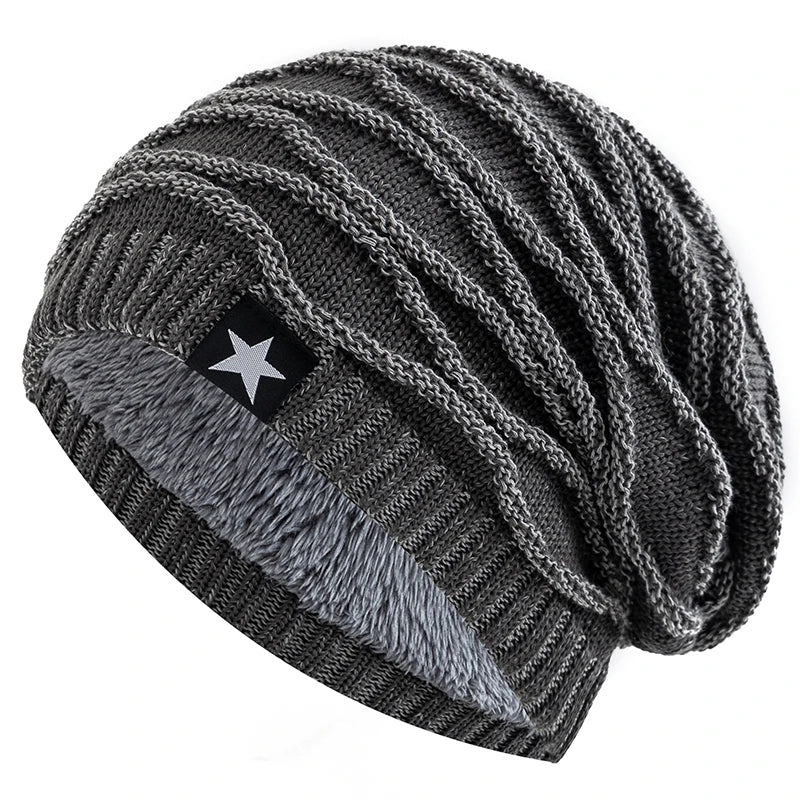 Slouchy Winter Hats Fur Lined Beanie Cap