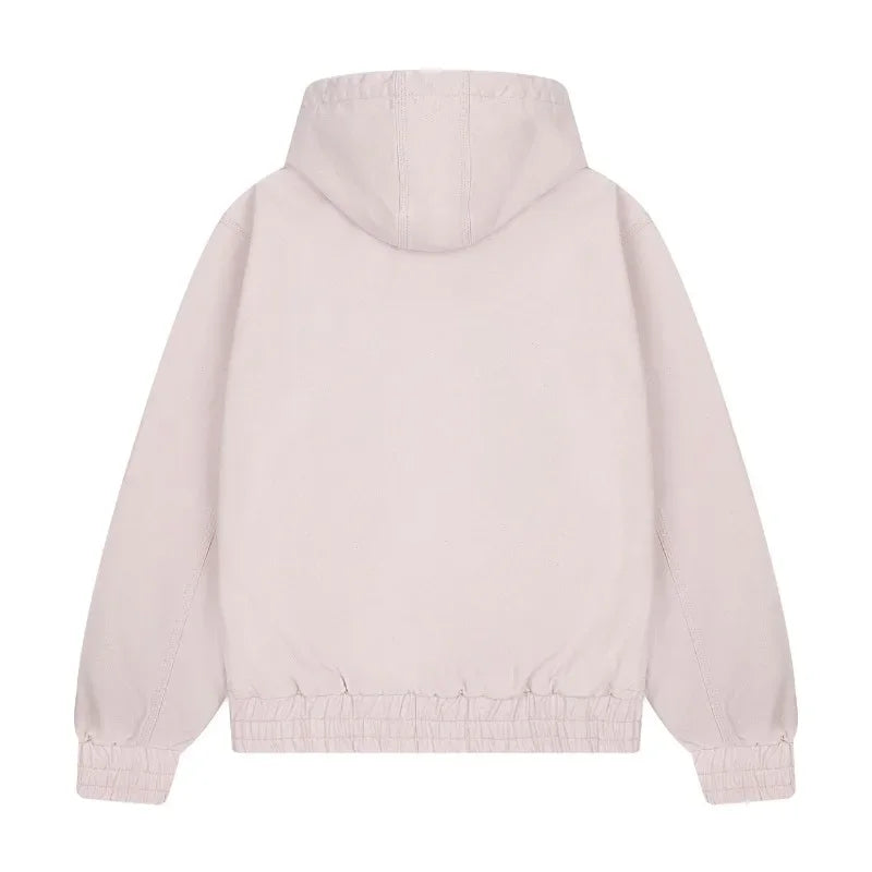 Harajuku Plum Tree Oversized Pink Zipper Hoodies Women