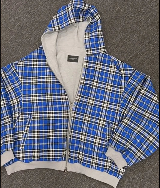 90s Lined Blue Hoodie