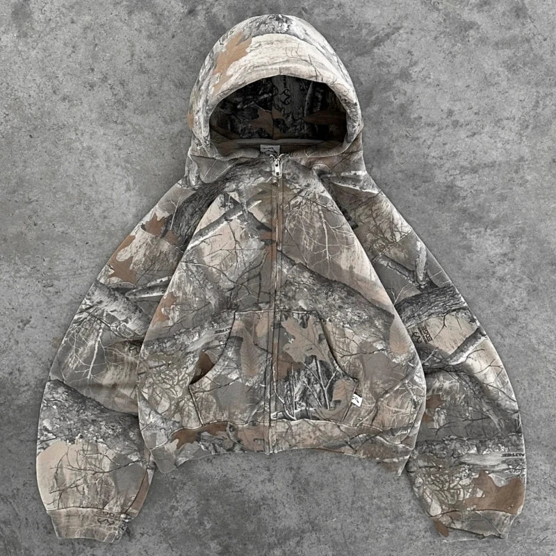Camouflage Pattern zipper Sweatshirt