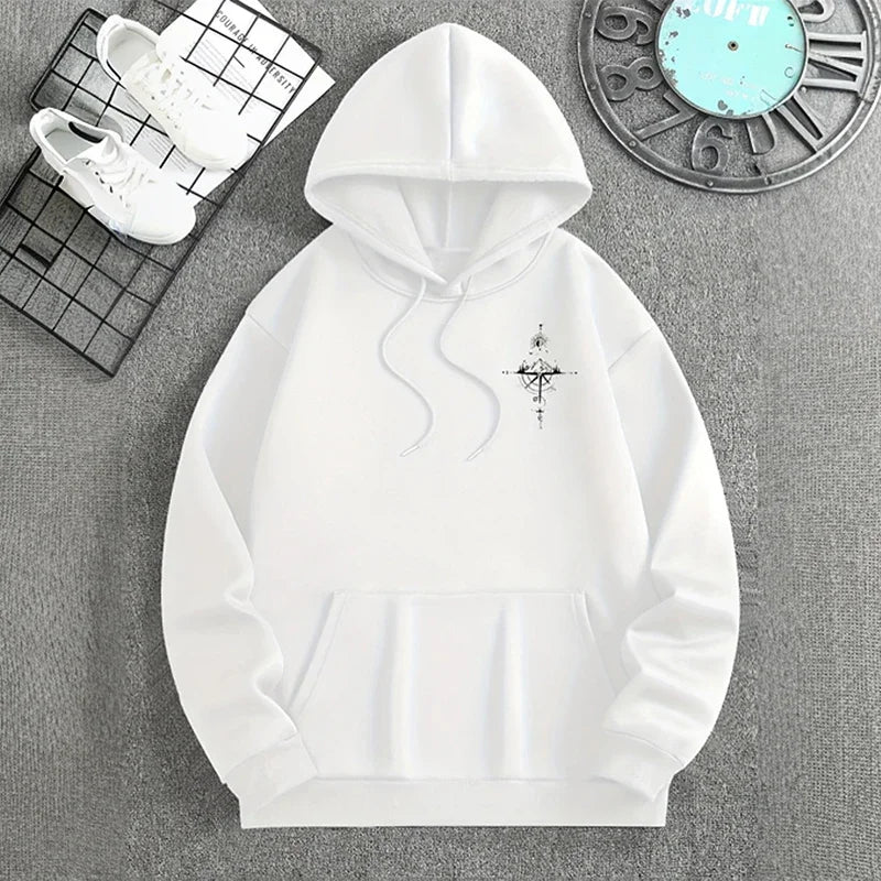 Men's hoodie high-quality print long-sleeved hooded sweatshirts