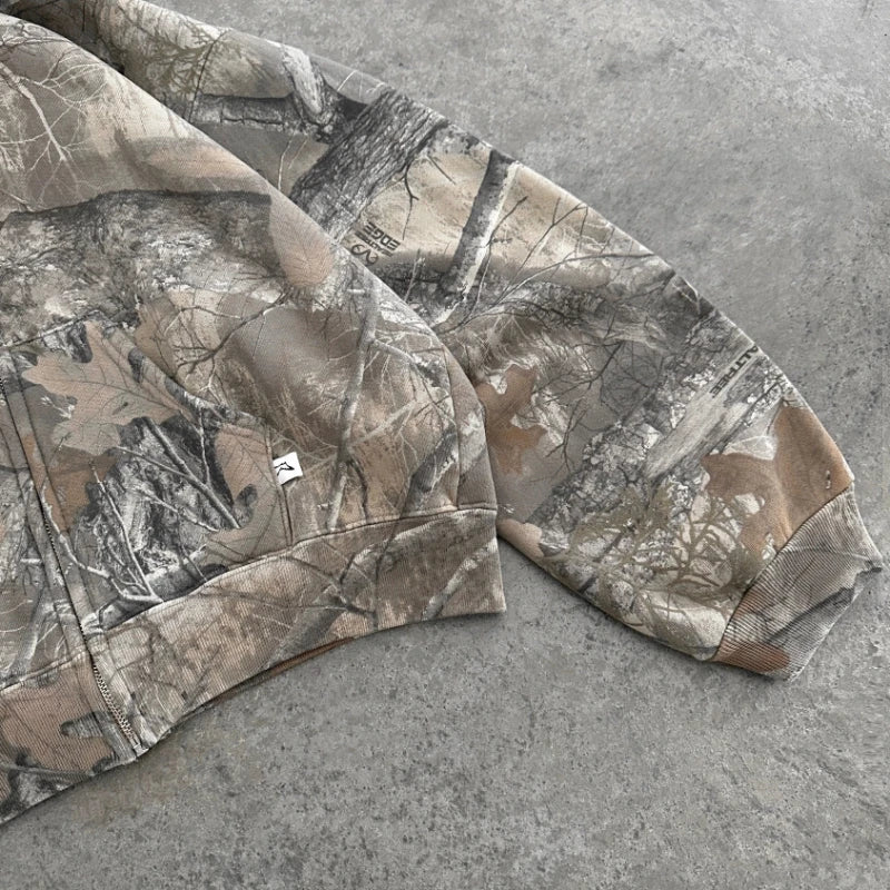 Camouflage Pattern zipper Sweatshirt