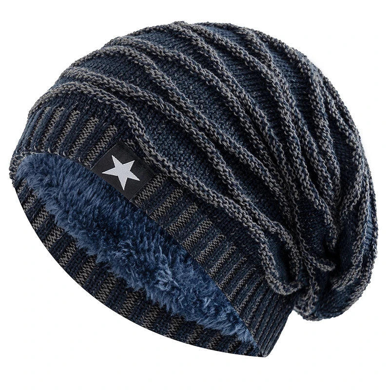 Slouchy Winter Hats Fur Lined Beanie Cap