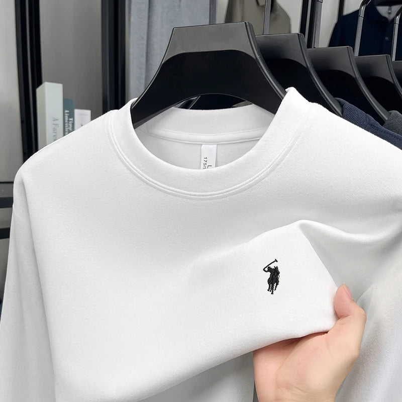 Polo long sleeve trendy pullover loose casual round neck sweatshirt